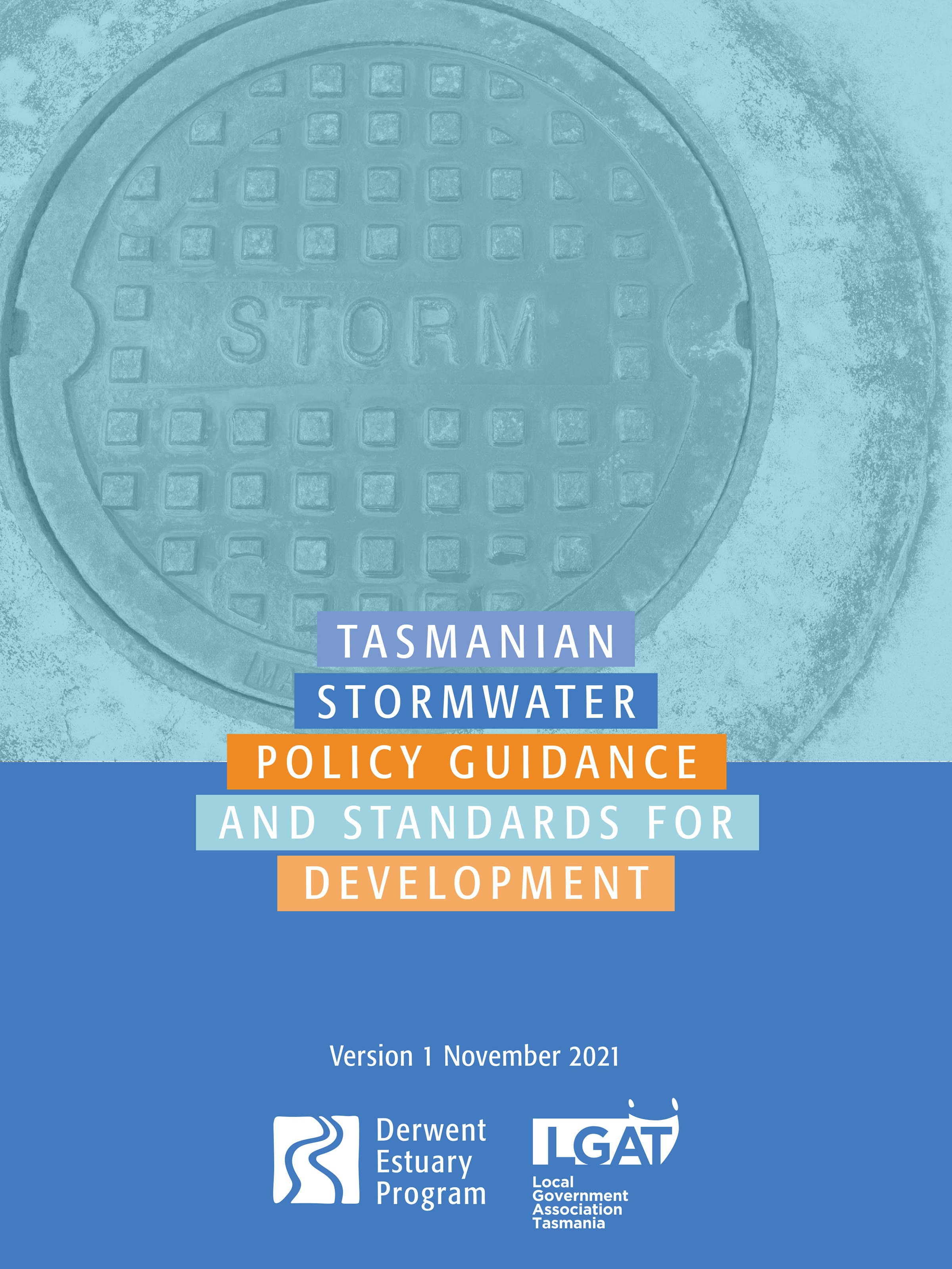 Tasmanian Stormwater Policy Guidance and Standards for Development document cover.